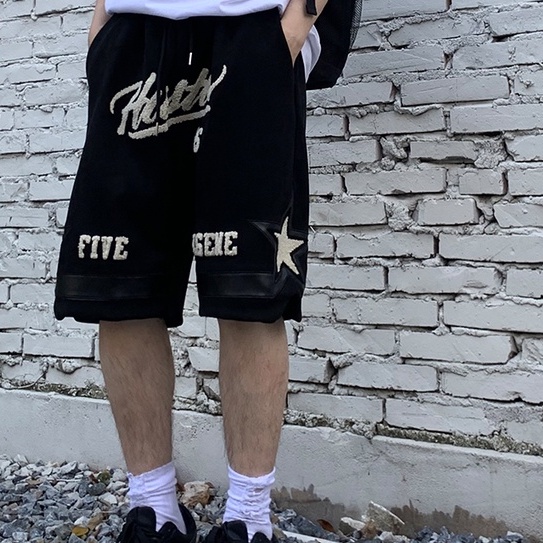 Quần Short Denim Ống Rộng In Chữ Thời Trang Hip Hop Dành Cho Nam Và Nữ