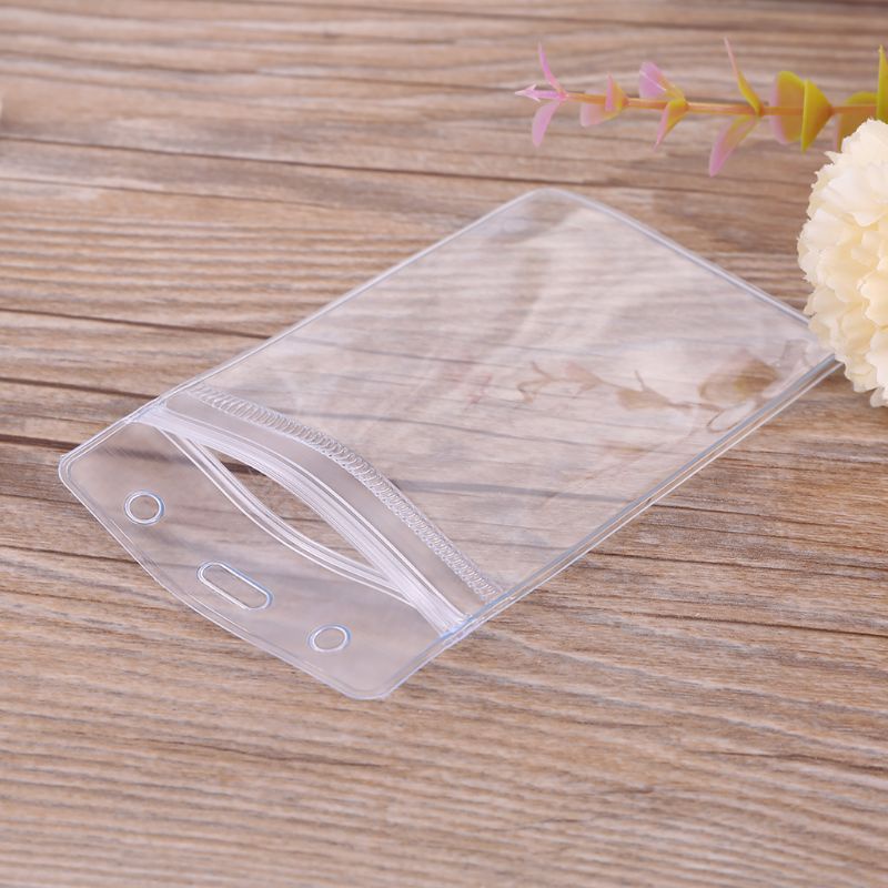 Túi Đựng Thẻ ID Bằng PVC Trong Suốt Dày Dặn Chống Thấm Nước Có Khóa Kéo Kích Thước 2 68X4 41