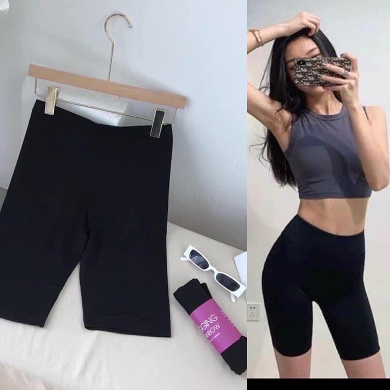 Quần Legging Nữ, Legging Đùi Lửng Ngắn Thể Thao Siêu Tôn Dáng Co Dãn 4 Chiều