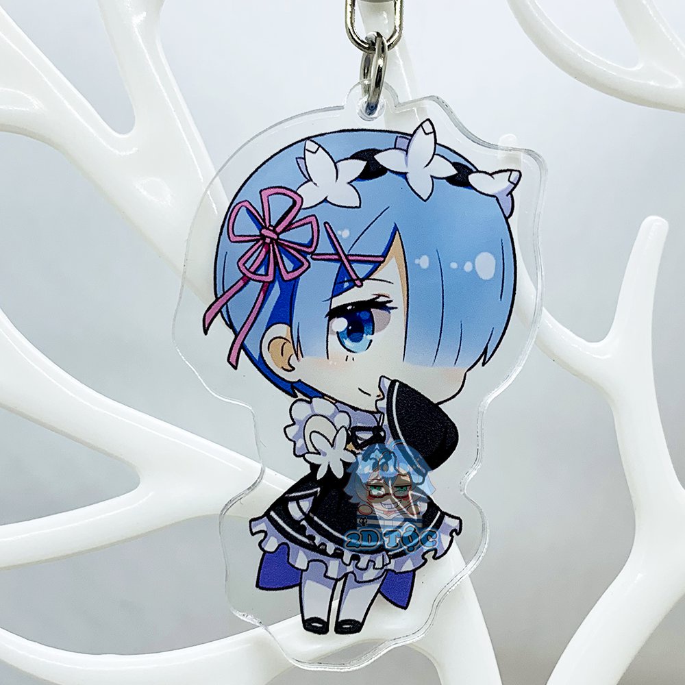 Móc Khóa Mica Trong Suốt Ép 2 Lớp Mica cao cấp Anime Manga Light Novel Re:Zero  - 2D Tộc Shop