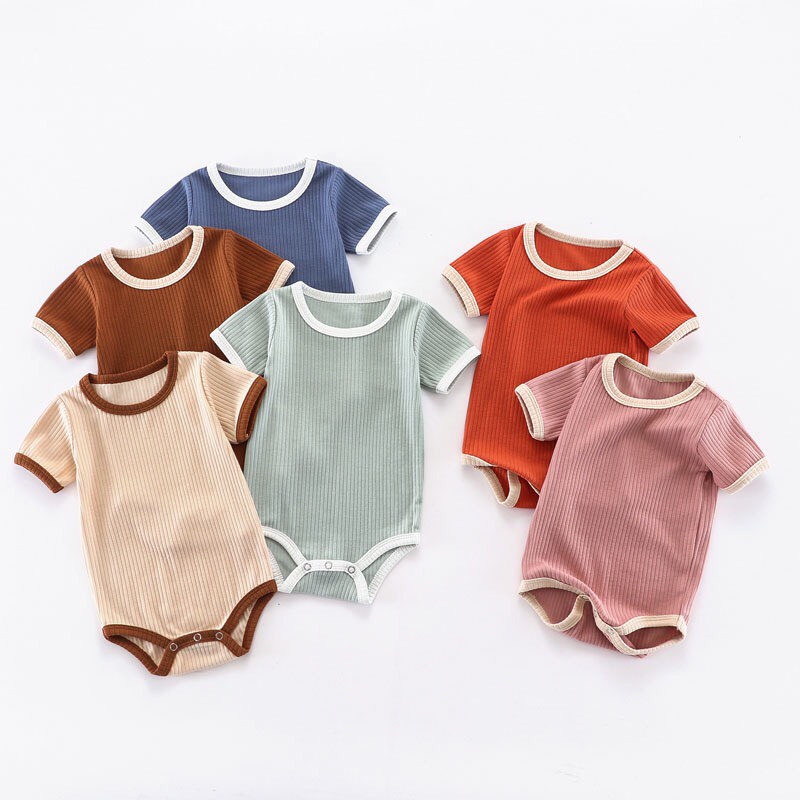 Bộ Áo Liền Thân Cho Bé  𝐅𝐑𝐄𝐄𝐒𝐇𝐈𝐏 Bodysuit Tay Ngắn Phong Cách Đơn Giản Thoải Mái Dễ Thương  Cho Bé