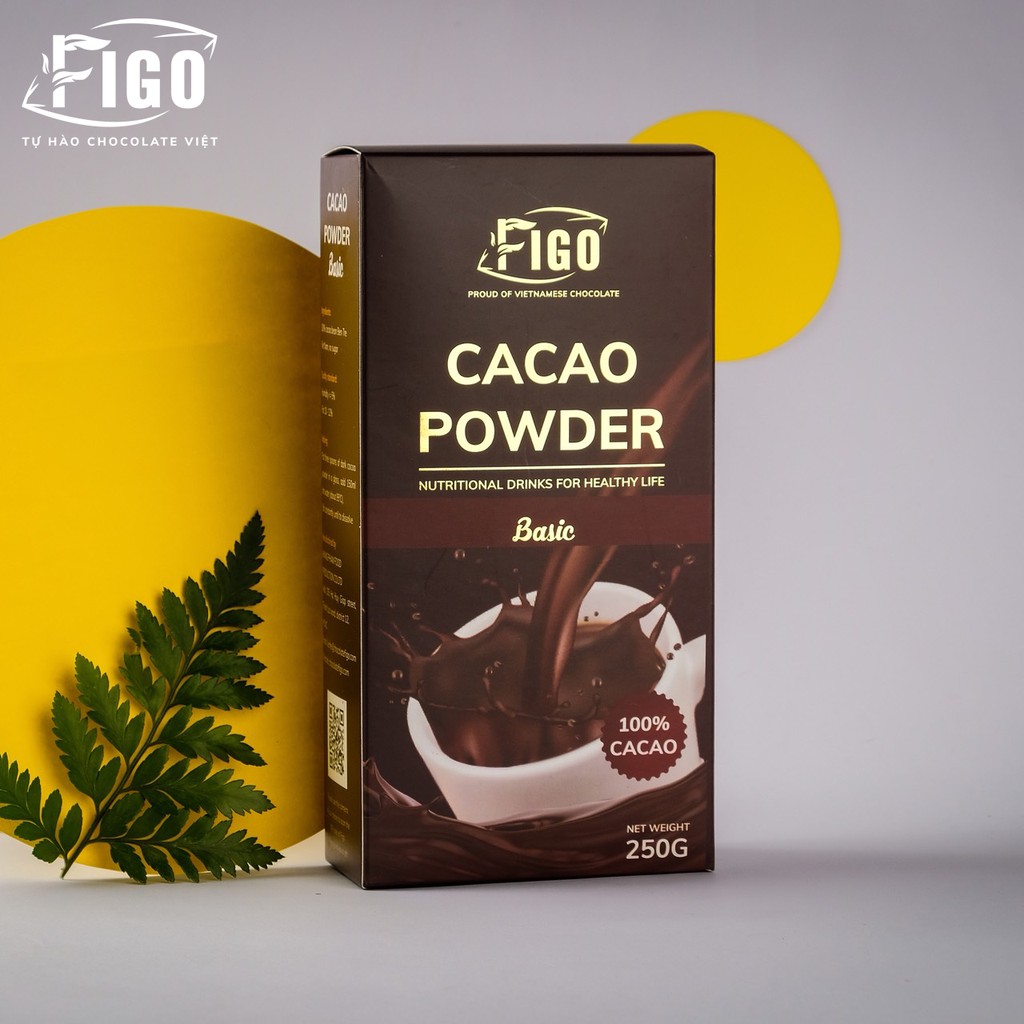 Combo 1 Hộp Dark Chocolate 85%+1 Bột Cacao nguyên chất 100% Cacao Figo, socola đen đắng 85% it đường 50gr