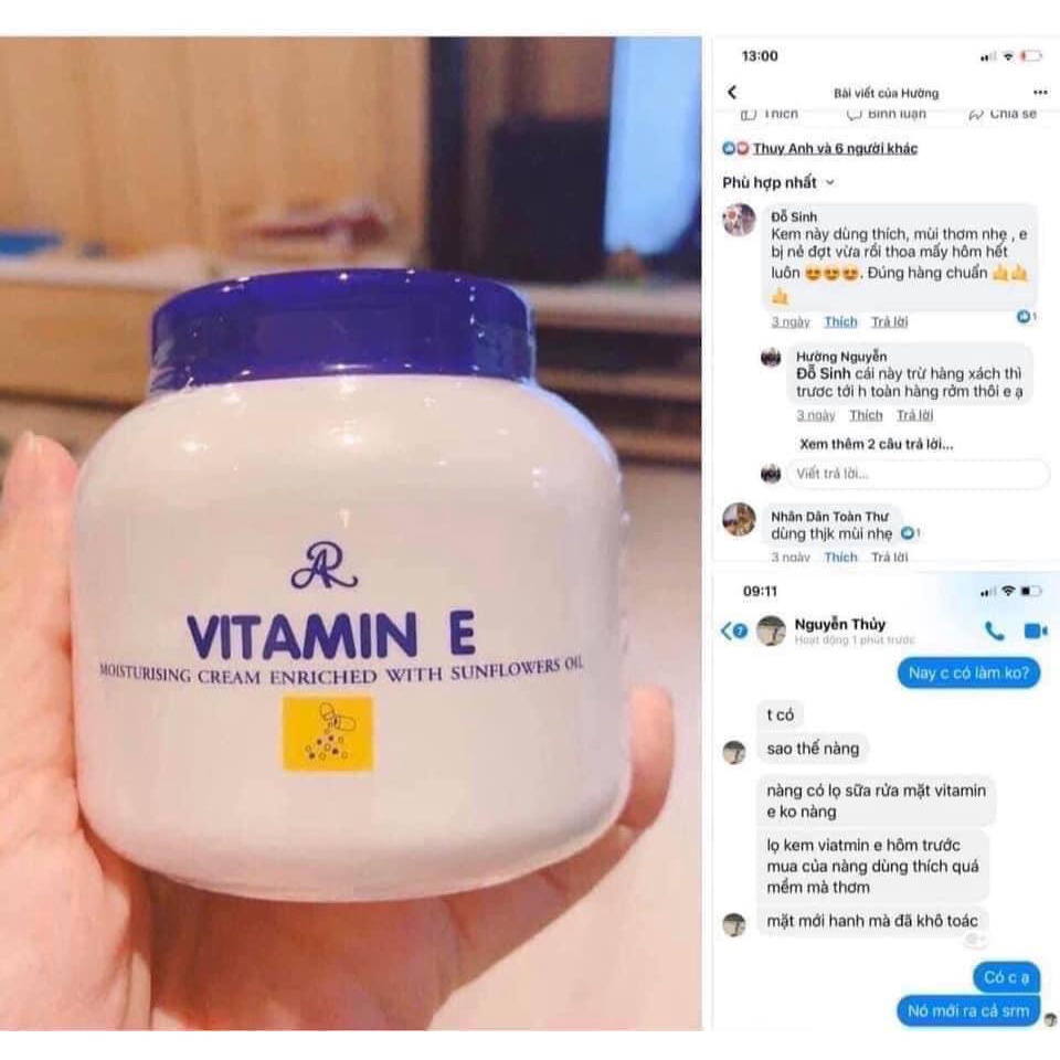 Kem Dưỡng Ẩm Body &amp; Face Vitamin E Aron Thái Lan