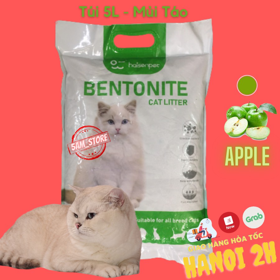 Cát vệ sinh cho mèo Bentonite 5L mùi cafe chanh táo 5amstore