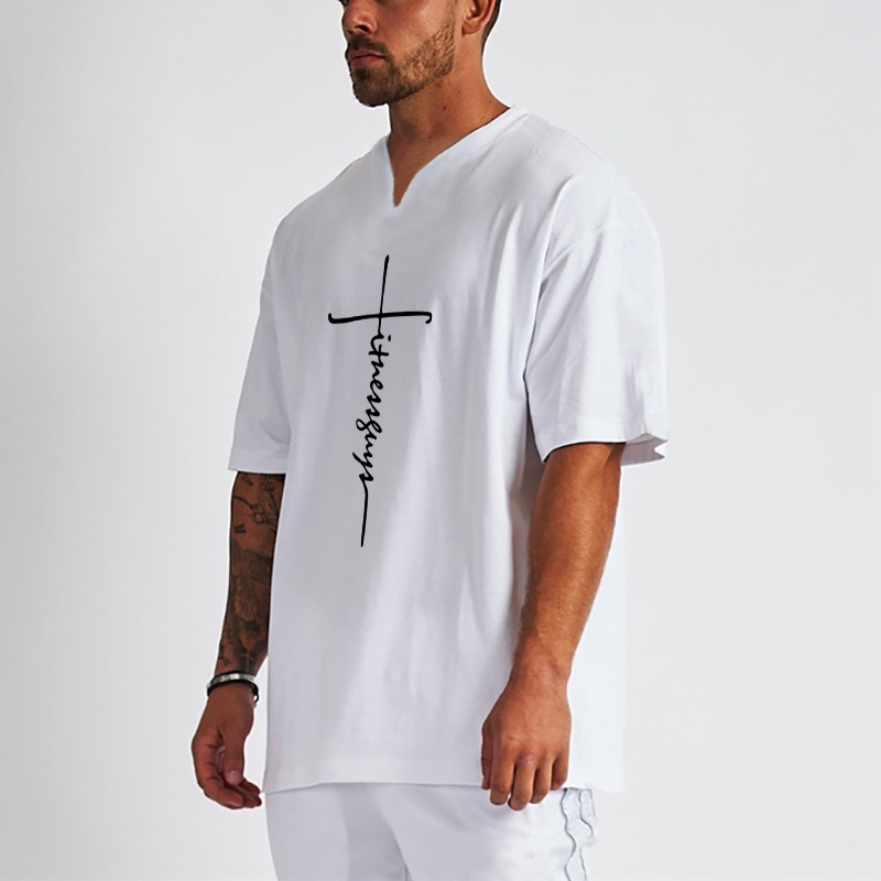 Mới Áo Thun Nam Tay Ngắn Cổ Chữ V Thời Trang Cá Tính