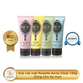 Sữa rửa mặt Rosette Acne Clear dùng cho da mụn 120g
