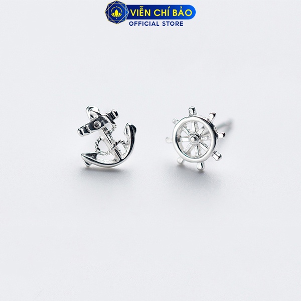 Bông tai bạc nữ mỏ neo bánh lái chất liệu bạc 925 thời trang phụ kiện trang sức nữ thương hiệu Viễn Chí Bảo E009-FB