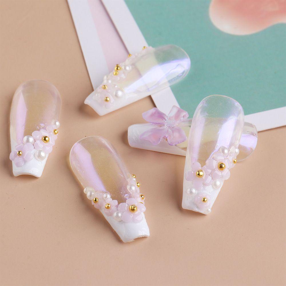 AROMA Phụ Kiện Trang Trí Móng Nghệ Thuật DIY Hình Hoa Màu Sắc Gradient Phong Cách Hàn Quốc