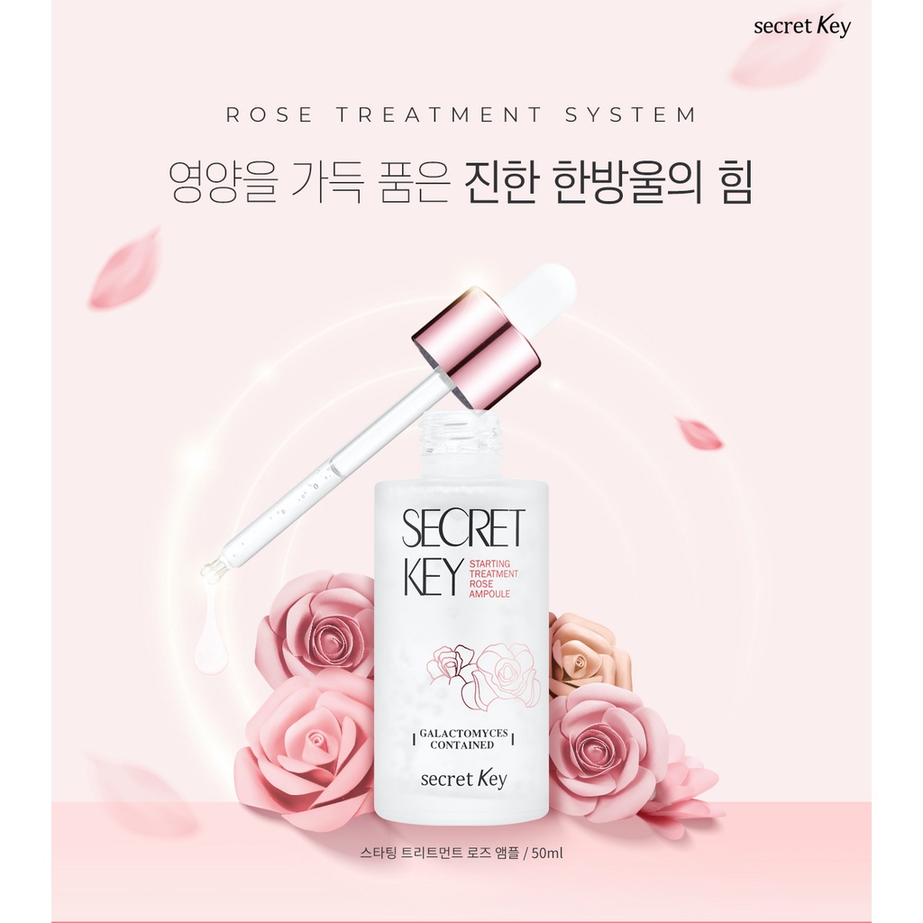 Combo dưỡng trắng da, chống lão hóa Secret Key Starting Treatment  ( Essence 150ml + Rose Ampoule 50ml)