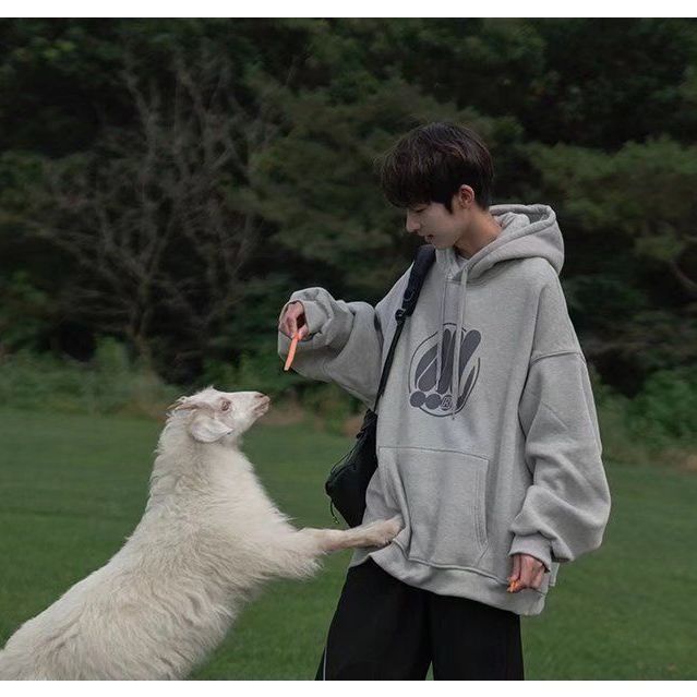Áo Khoác Hoodie Thể Thao Dáng Rộng In Họa Tiết Cá Tính Cho Nam