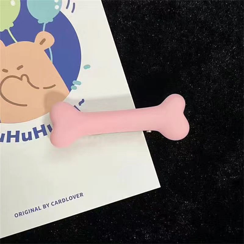 Kẹp Tóc Hình Cục Xương Màu Hồng Mềm Mại Dễ Thương Thời Trang Phong Cách Nhật Bản Cho Nữ