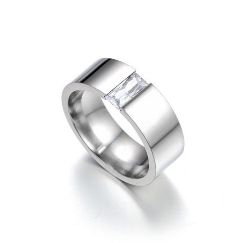 Nhẫn Nam Đính 1 Viên Đá Nhân Tạo Titan Ko Đen TT 2327