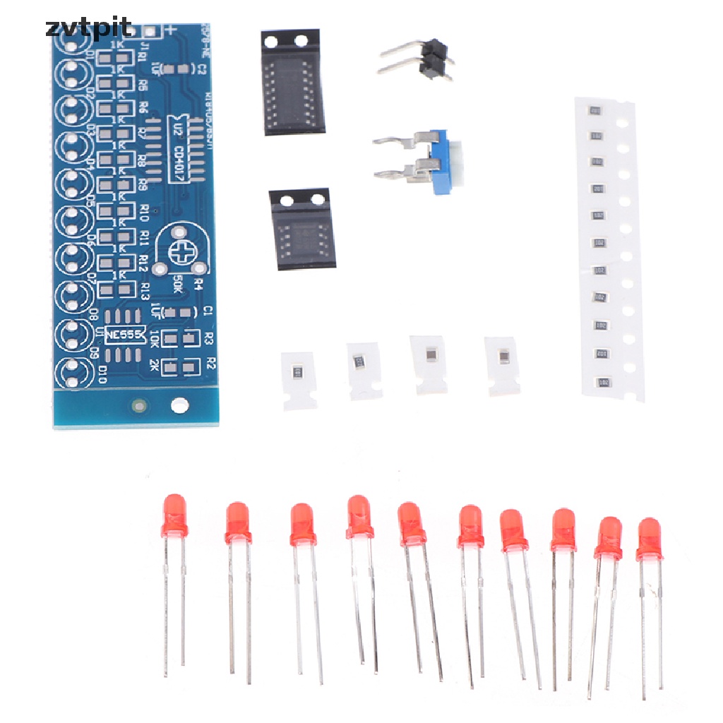 [ZVPT] NE555+CD4017 Chaser Water Flowing Light LED Module DIY Soldering Practice Kits DSF