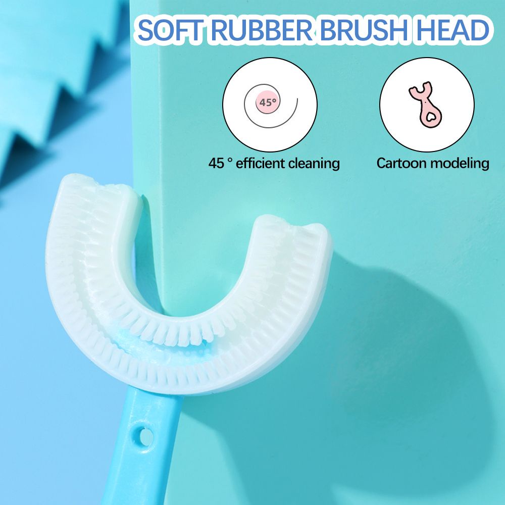 [Hàng mới về] Bàn chải đánh răng silicon mini hình chữ U tiện dụng cho bé 2-12 tuổi