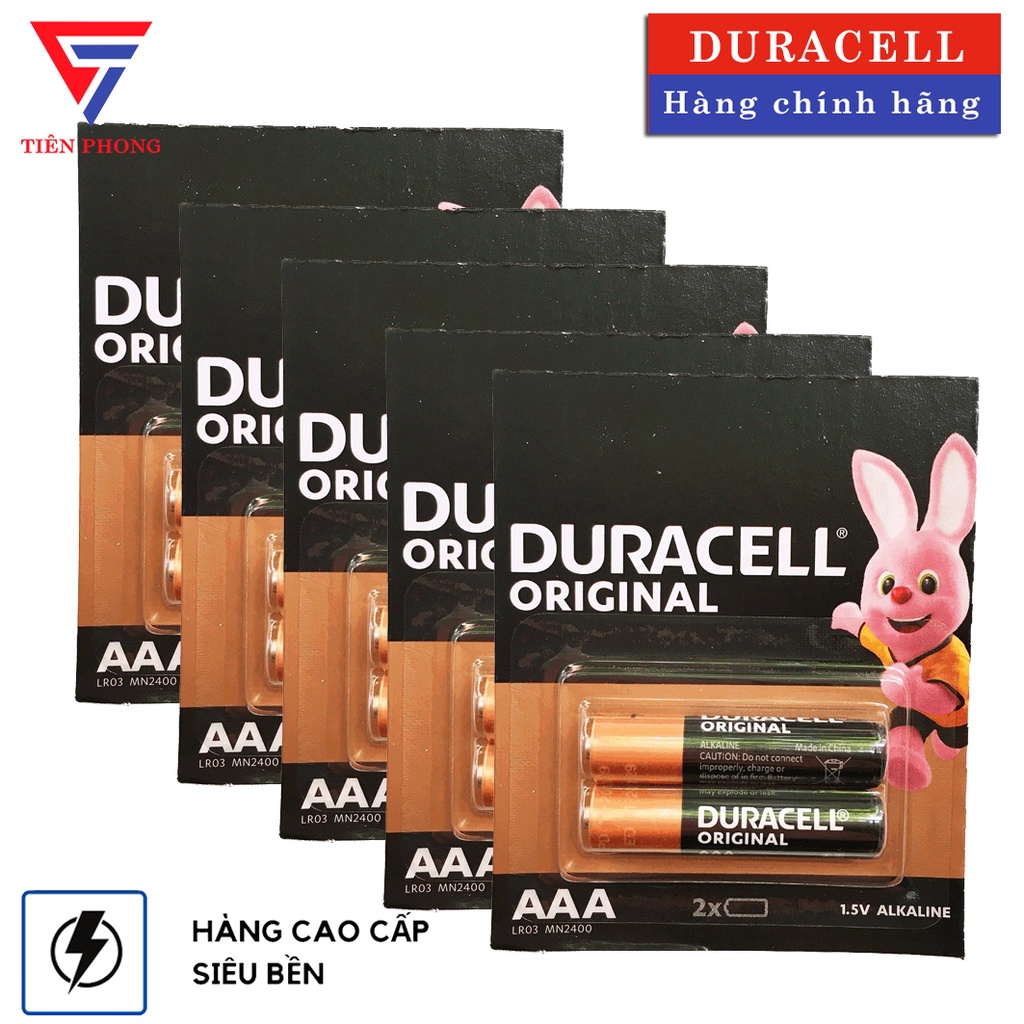 Combo 5 Vỉ Pin AAA Duracell Alkaline Chính Hãng