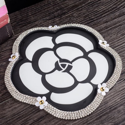 Miếng Lót Điện Thoại Chống Trượt Hình Hoa Đính Ngọc Trai Sáng Tạo Cho Xe Hơi