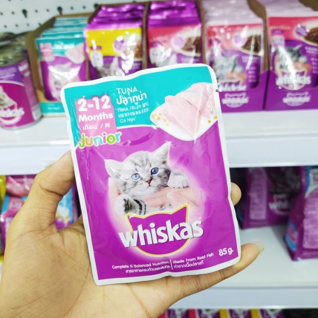 FREESHIP ĐƠN 50K_Thức ăn Whiskas vị cá ngừ cho mèo con cao cấp 85g