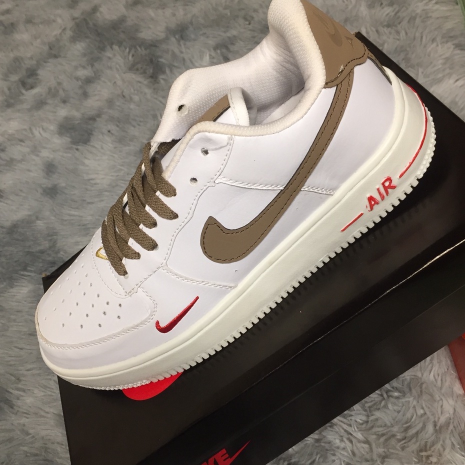 Giày thể thao af1_nike white brown, giày air force 1 nâu trắng nam nữ full box bill | BigBuy360 - bigbuy360.vn
