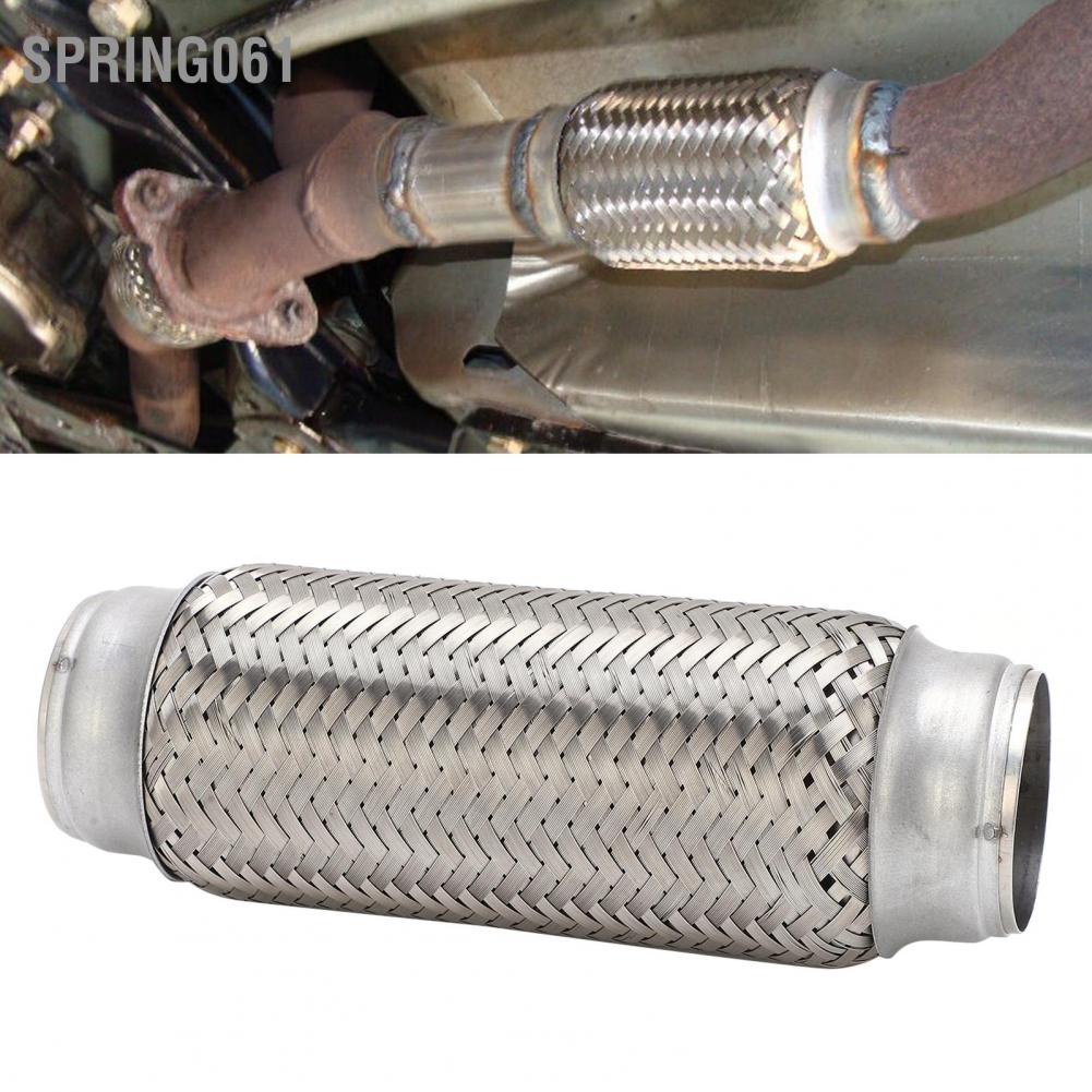Spring061 Car Woven Exhaust Flexible Pipe Bellows 2x8.0in Stainless Steel Particle Filter Repair Replacement