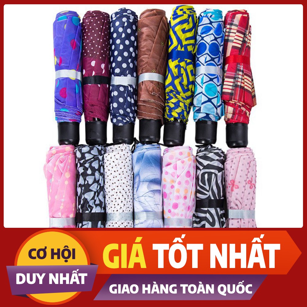 [Rẻ Vô Địch) Dù gấp đi mưa tiện lợi - 2574 [Hàng Cao Cấp)