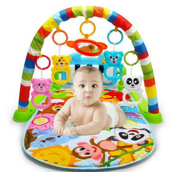 Thảm Nhạc Piano 9BABY Có Đồ Chơi Cho Bé Yêu- Chân xanh lá