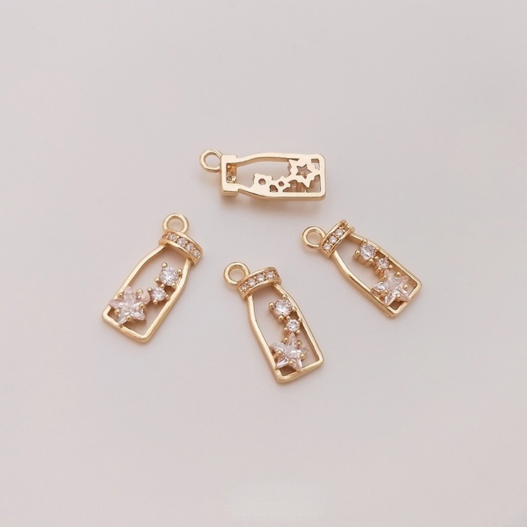 Mặt Nạ Đồng 14K Hình Giày Cao Gót Màu Vàng Kim diy Trang Sức