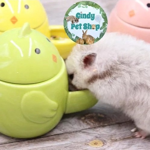 Bát ăn sứ tự động rơi thức ăn cho Hamster