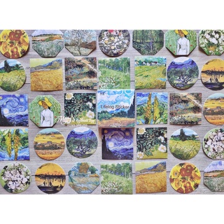 Bộ 45 sticker tranh sơn dầu