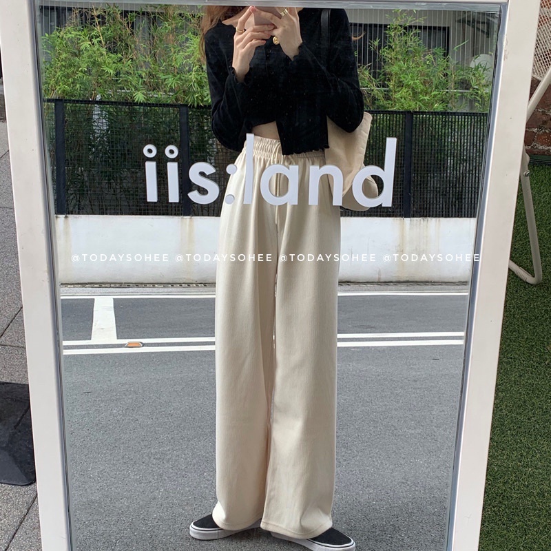 Quần suông thun gân