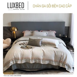 Bộ Chăn Ga Gối Lụa Tencel Plant Silk 100s Mark cross Mềm Mịn Mát Sang - LUXBED