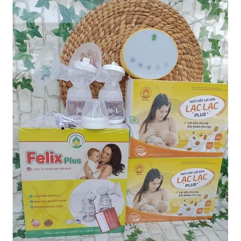 Máy Hút Sữa Điện Đôi Felix Plus Tặng Hộp 20 Túi Trữ Sữa 250ml