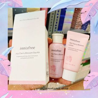[2 Items] Kit Dưỡng Ẩm, Dưỡng Sáng Da Chiết Xuất Lá Hoa Anh Đào Innisfree Jeju Cherry Blossom Duo Kit