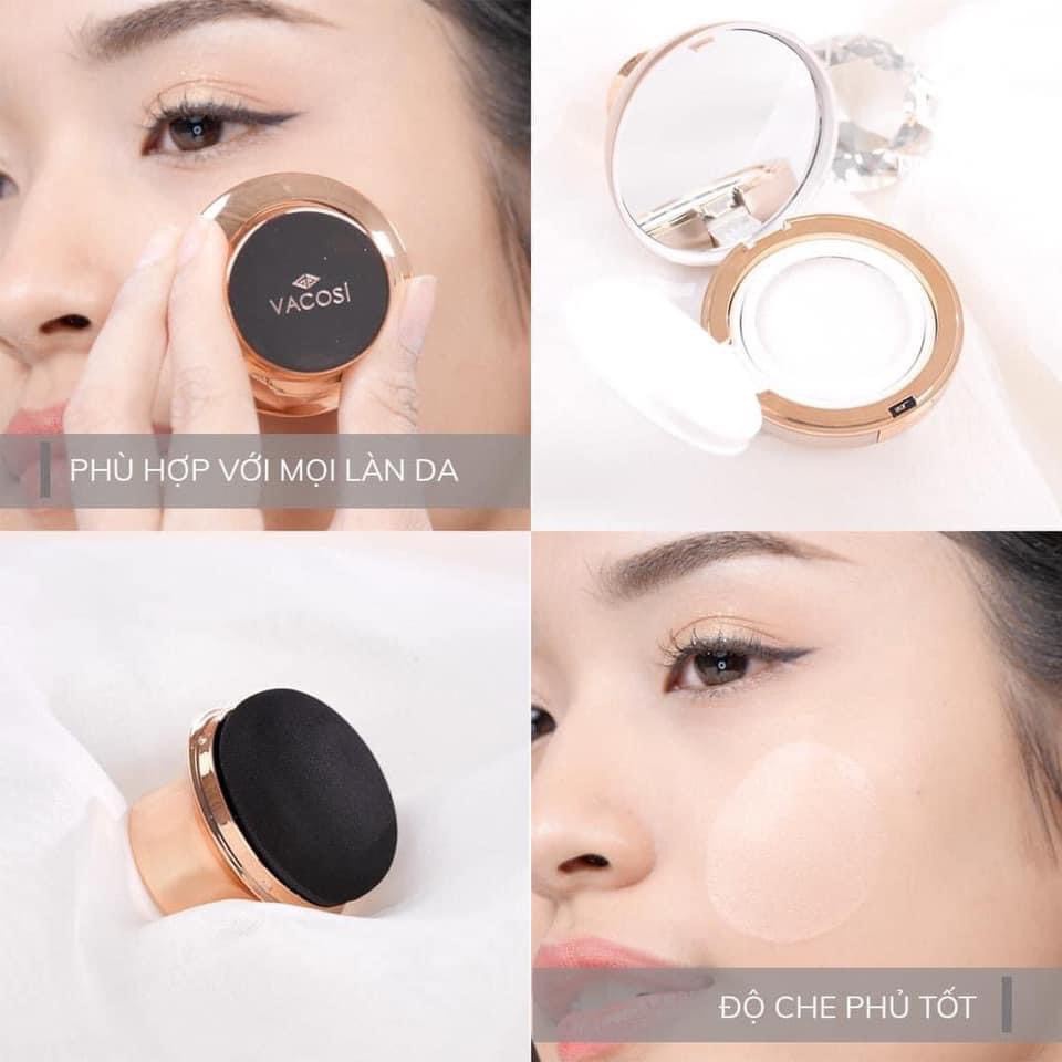 Tặng kèm 1 lõi] Phấn Nước Kiềm Dầu, Che Khuyết Điểm Vacosi Magic Cover Cushion SPF50++ 13g