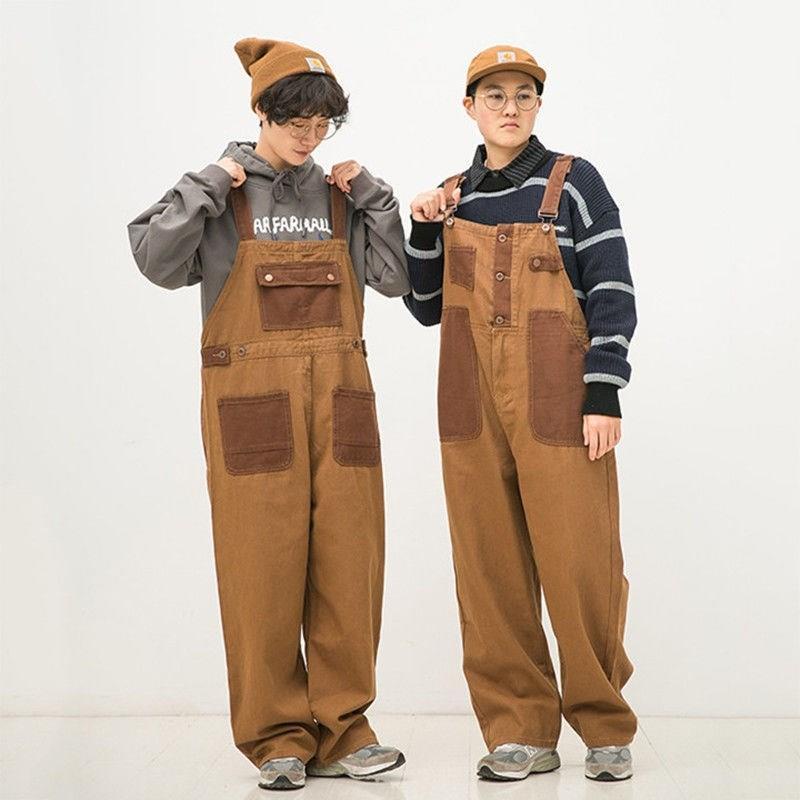 Quần Yếm Jean Ôm Màu Sắc Retro Thời Trang Cho Nam