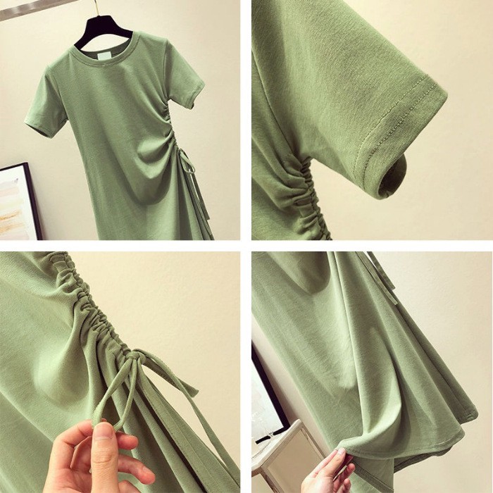 Đầm Tay Ngắn Màu Xanh Bơ Plus Size Cho Nữ | BigBuy360 - bigbuy360.vn