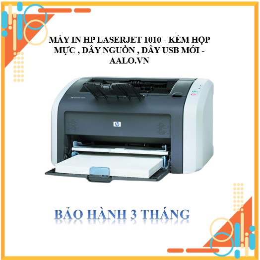 MÁY IN HP LASERJET1010 - KÈM HỘP MỰC , DÂY NGUỒN , DÂY USB MỚI - AALO.VN