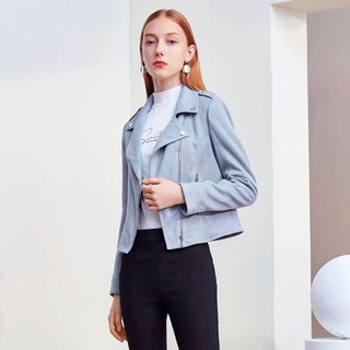 {Nhiều màu} Áo khoác da lộn phối khoá Zarina xuất Âu (có sẵn)