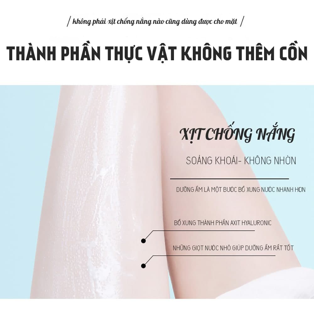 Xịt Chống Nắng Dưỡng Trắng Da Maycreate 150ML - Chống Nắng Nâng Tone Da, Makeup Tự Nhiên Không Chứa Cồn