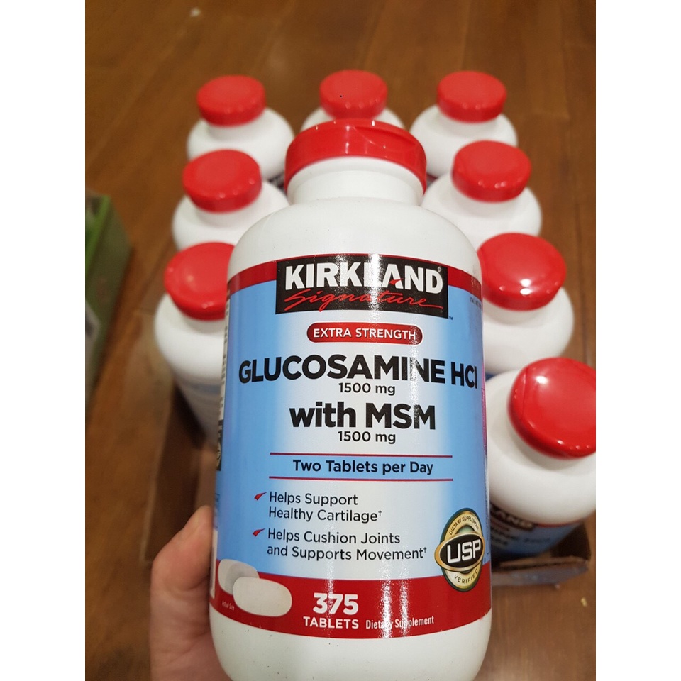 Viên Hỗ trợ xương khớp Glucosamine 375 Viên HCL 1500mg Kirkland Của Mỹ