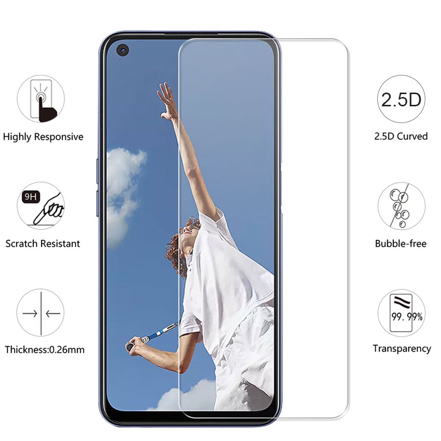 Kính Cường Lực Bảo Vệ Màn Hình Cho OPPO A54 A74 A77 5G A55 A15S A15A A76 A73 A53 A33 A96 A95 A94 A93 A92 A91 A16K A16 A9 A5 2020 A31 A3S A5S Reno 2F 3 4 5Z 7Pro 6Z 5S
