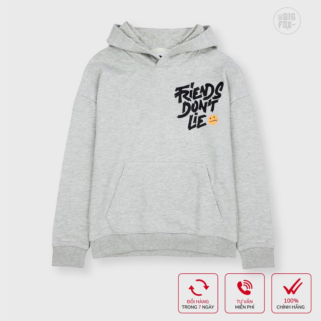 Áo bé trai BIGFOX - MISS MEOW thu đông, áo nỉ cho bé dài tay có mũ hoodie size đại friend dont lie 12-15 tuổi