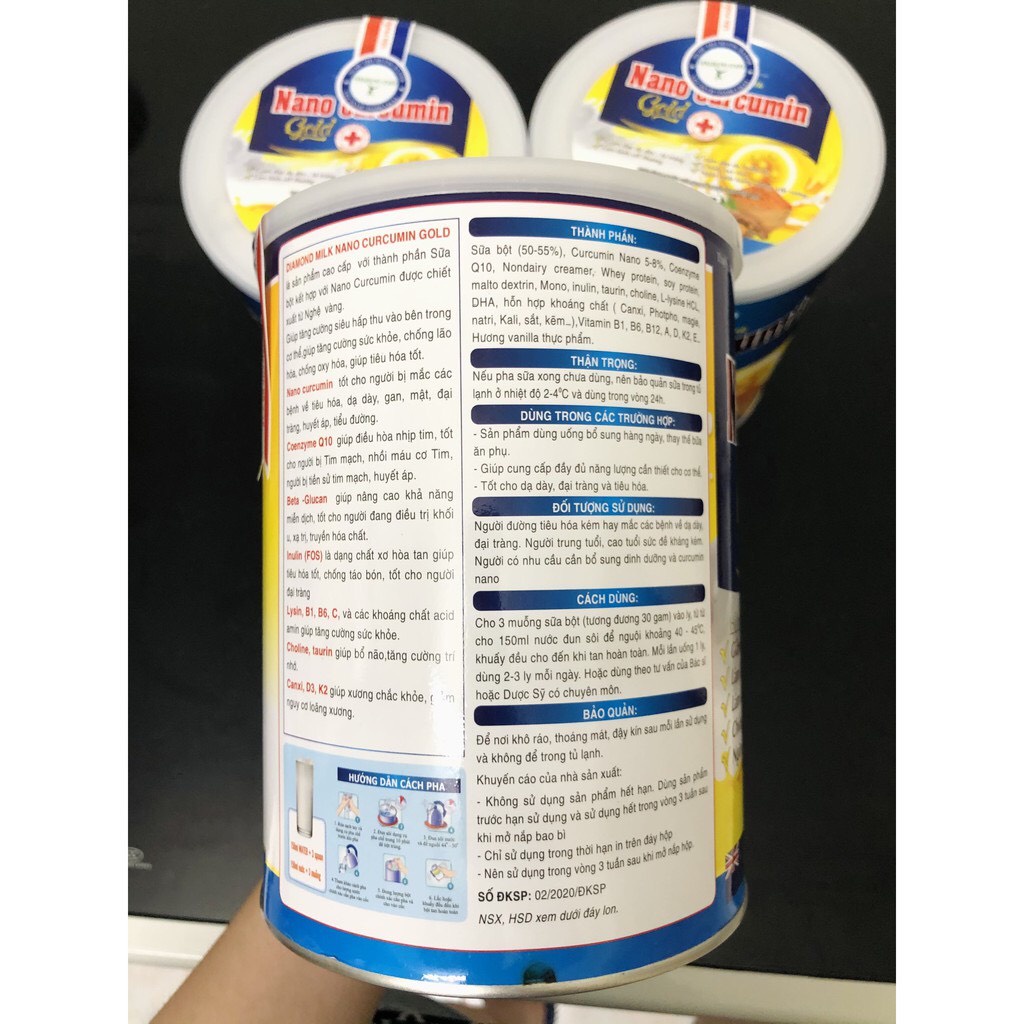 3H Sữa nghệ nano curcumin gold 900g kèm 3h 150g