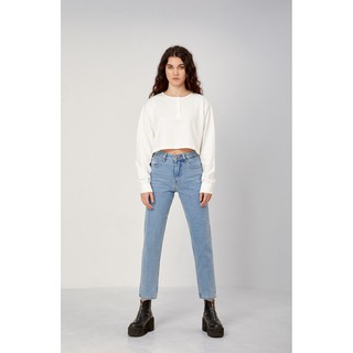 Quần Mom Fit Jeans-Baby Blue