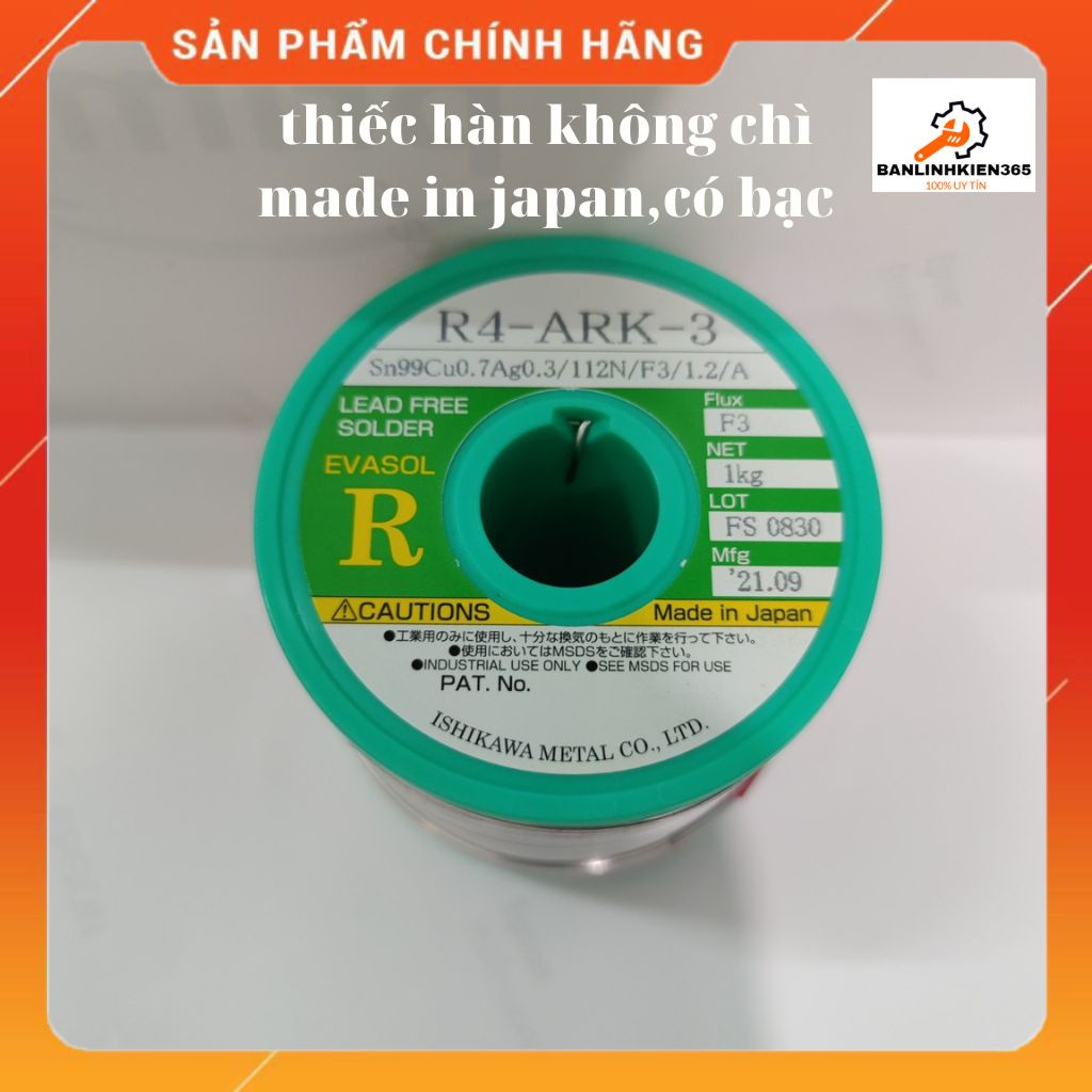 Thiếc hàn không chì cuộn 5m sợi 1.2mm chứa Sn 99.3% và Cu 0.7% Ag 0.3%(Loại Tốt) Made in Japan