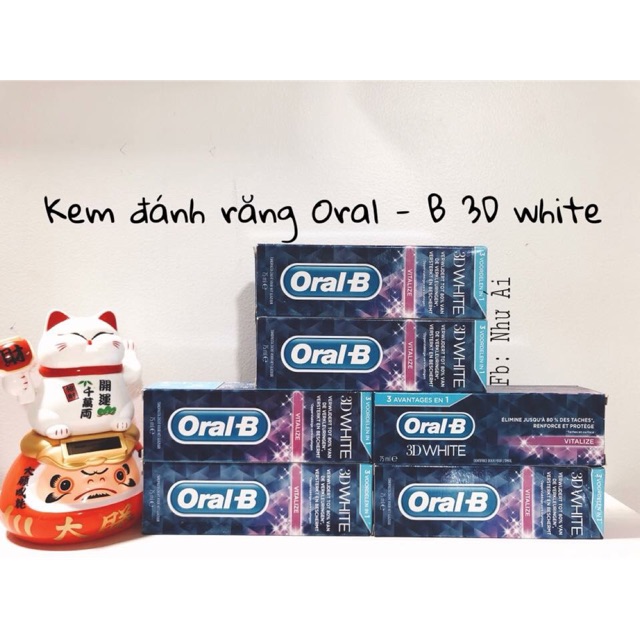 KEM ĐÁNH RĂNG ORAL B 3D WHITE 3in1 CHÂU ÂU