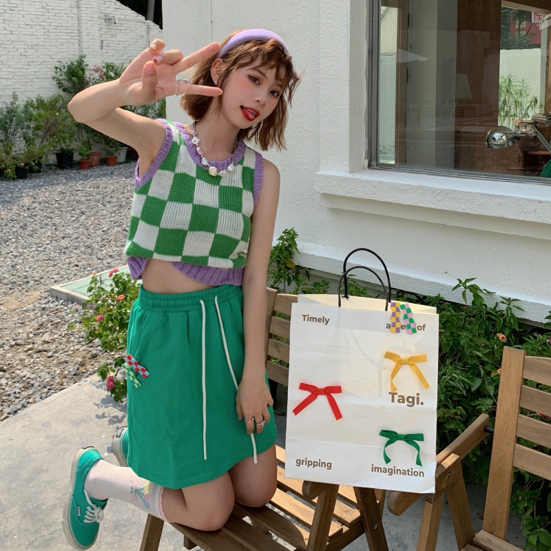 Áo Dệt Kim Không Tay Phong Cách Retro Hàn Quốc