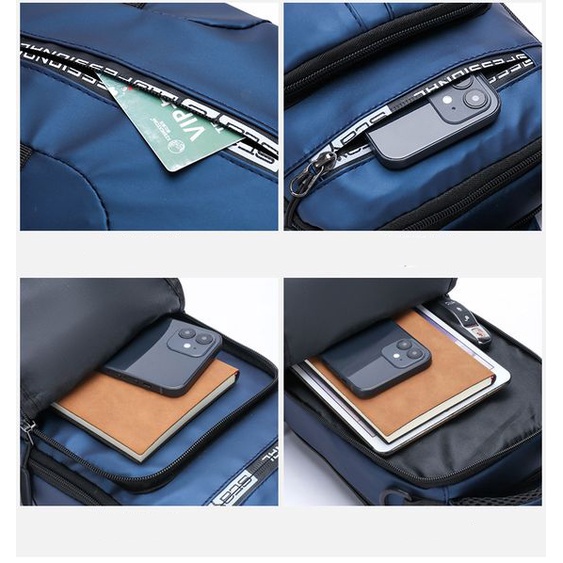 Túi đeo chéo nam vải Polyester kháng nước chống bám bụi tích hợp cổng sạc USB tiện dụng POLATO