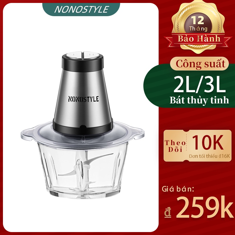 Máy xay thịt, xay thực phẩm Nonostyle 1.8L/3L - Hàng chính hãng - Bảo hành 6 tháng