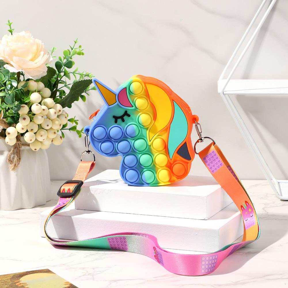 Túi Đeo Vai Mini MIHAN1 Họa Tiết Kỳ Lân Và Chuột Dễ Thương Cho Bé