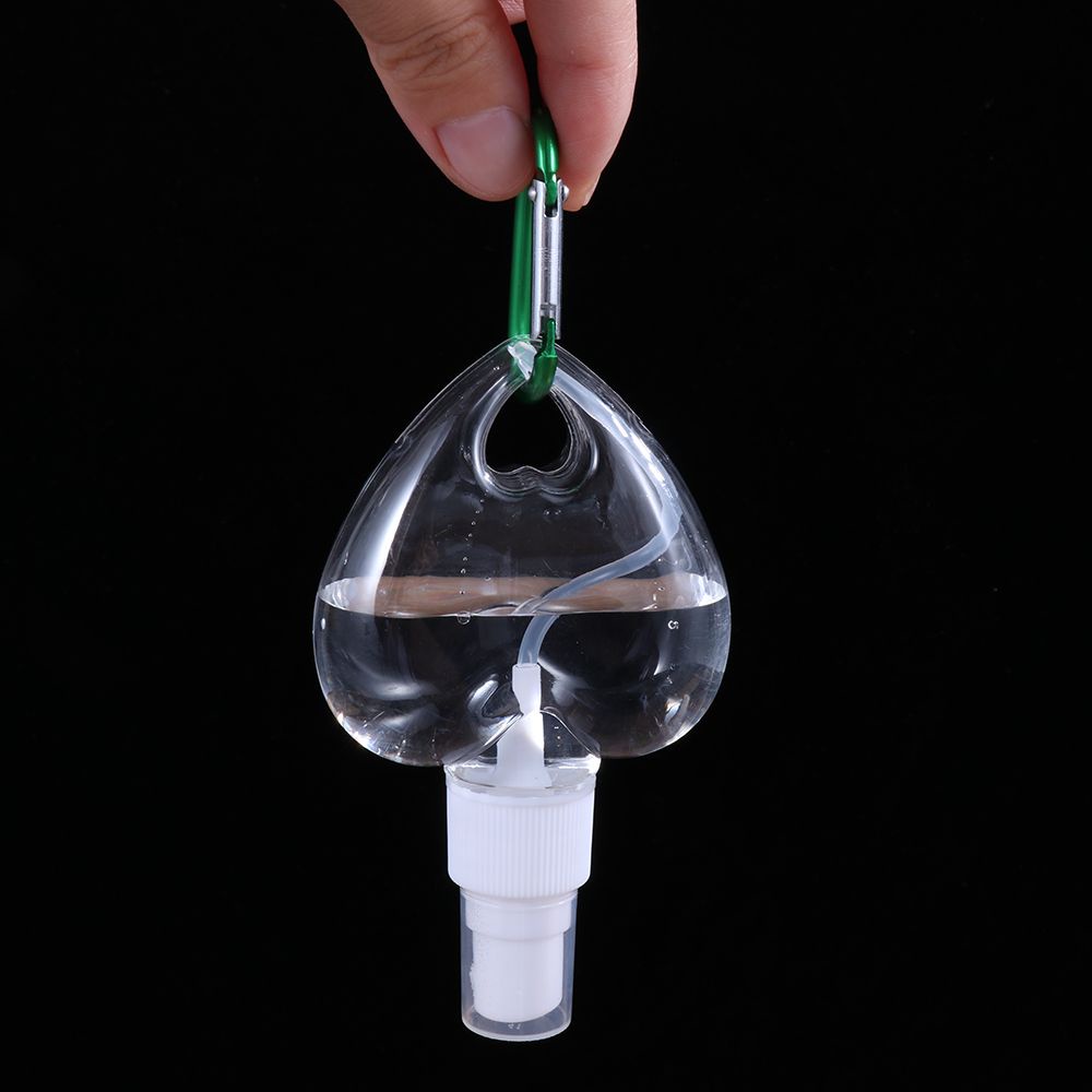 Chai rỗng dung tích 50ml trong suốt dạng xịt có móc khóa kim loiạ nhiều màu tiện dụng